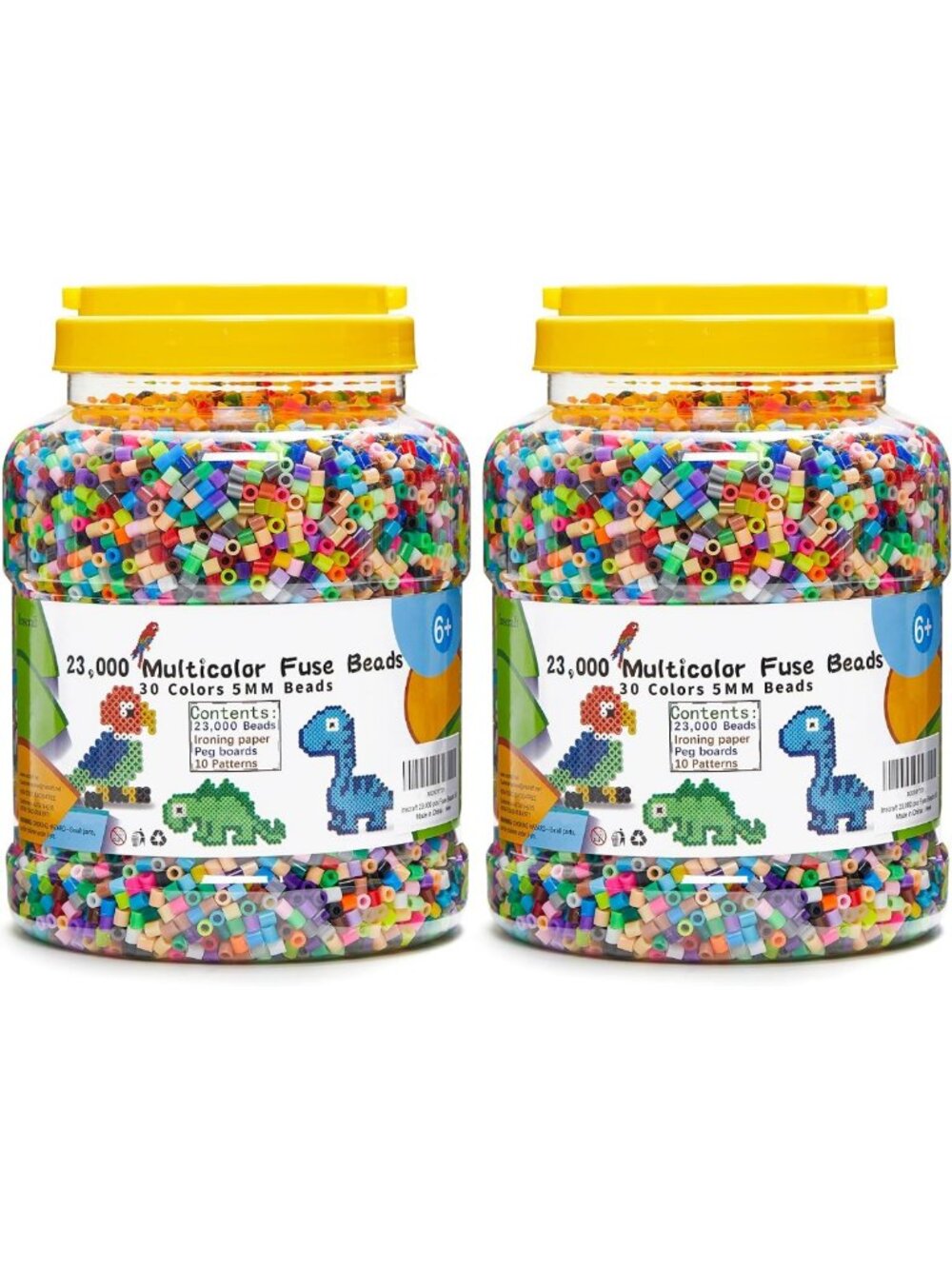 46,000 Multicolor Fuse Beads Kit for Kids Crafts - 30 Colors, Pegboards
